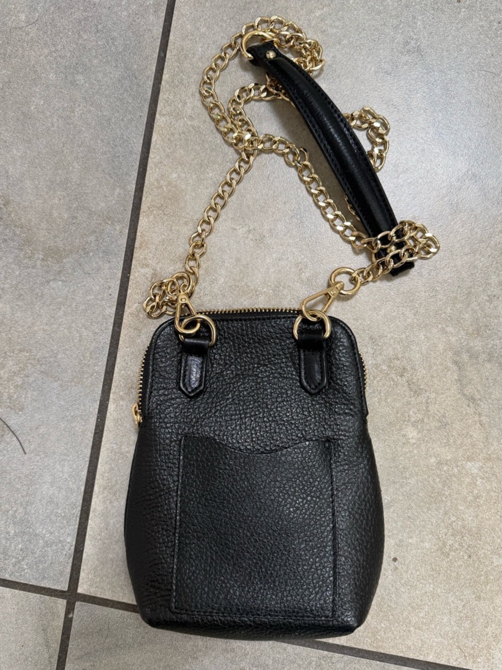 Valentina  Crossbody HandBag Italy Purse Phone Holder Black Chain+Strap Leather - Picture 4 of 6